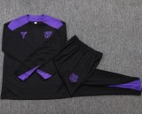 2025-26 Kids Barcelona black Half Pull  Tracksuit