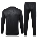 2025-26 Kids Barcelona Black  Half Pull Tracksuit