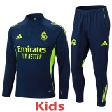 Kids Real Madrid blue Half Pull Training Suit 2025-26