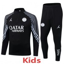 2025-26 Kids PSG black Half Pull Training suit