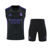 2025-26 Mens Real Madrid black vest Training Short Suit