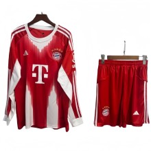 2025-26 Mens Bayern Munich home  Long Sleeve Shorts Training Suit