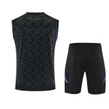 2025-26 Mens Real Madrid black vest Training Short Suit