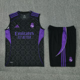 2025-26 Mens Real Madrid black vest Training Short Suit