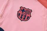 2025-26 Kids Barcelona pink Half Pull Tracksuit suit