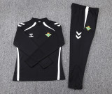 2025-26 Kids Real Betis black Half Pull Tracksuit