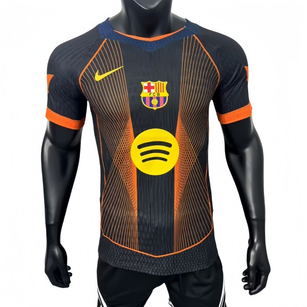 2025-26 Mens Barcelona yellow-orange- black Special Edition  Player  soccer jersey