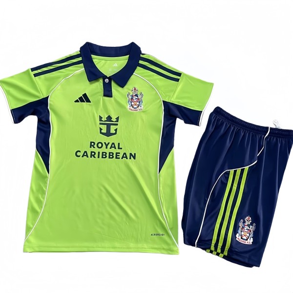 2025-26 Kids Fulham  away green Soccer Jersey