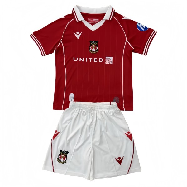 2025-26 KIDS  Wrexham FC home red soccer jersey