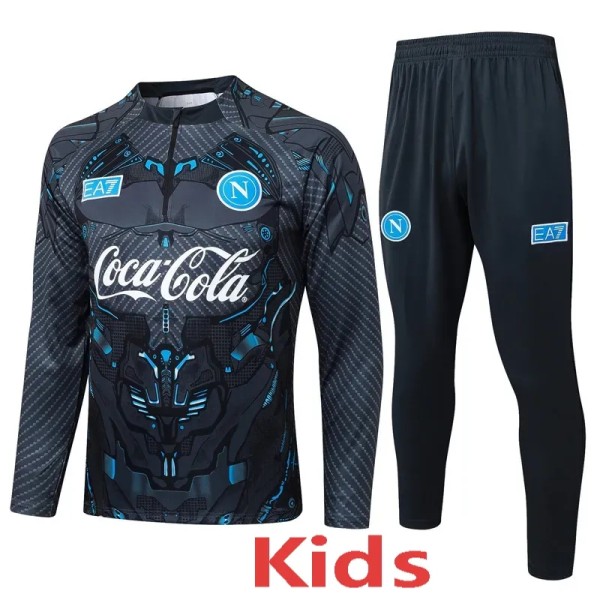 2025-26 Kids  Napoli half-pull Dark gray inkjet Tracksuit