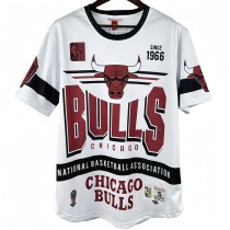 2026 BULLS White Retro High Quality Casual T-Shirt