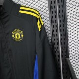 2025-26 Mens Manchester United black blue and yellow windbreaker