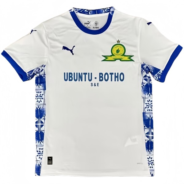 2025-26 Mens Mamelodi Sundowns away white Fans Soccer Jersey