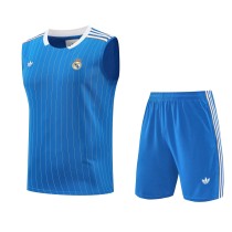 2025-26 Mens Real Madrid Colorful Blue vest Training Short Suit