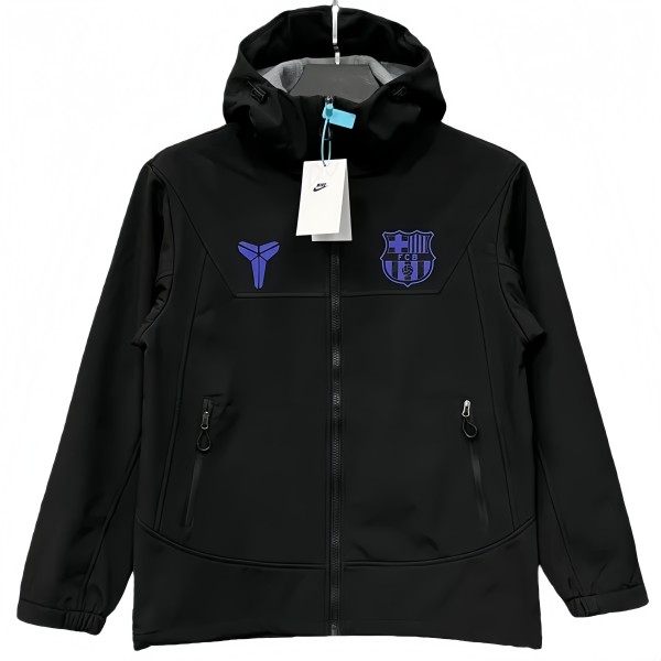 2025-26  Mens Barcelona Black Outdoor Windbreaker