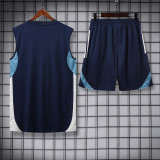 2025-26 Mens Arsenal Royal blue vest Training Short Suit