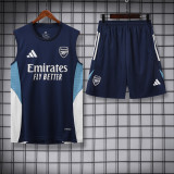 2025-26 Mens Arsenal Royal blue vest Training Short Suit