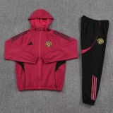 2025-26 Mens Manchester United Red Hoodie Jacket  Tracksuit