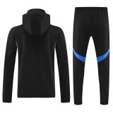 2025-26 Mens Manchester United Black Hoodie Jacket  Tracksuit