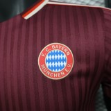 2025-26 Mens  Bayern Munich  Brown Red Casual Edition Player Version Soccer Jersey