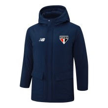 2025-26 Mens Sao Paulo  Royal Blue Hooded Windbreaker Fabric Cotton Coat