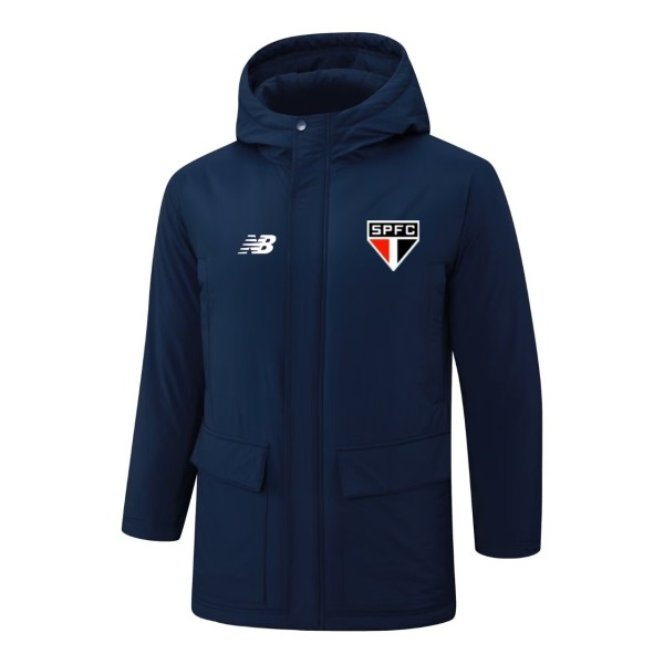 2025-26 Mens Sao Paulo  Royal Blue Hooded Windbreaker Fabric Cotton Coat
