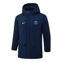 2025-26 Mens PSG  Royal Blue Hooded Windbreaker Fabric Cotton Coat