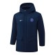 2025-26 Mens PSG  Royal Blue Hooded Windbreaker Fabric Cotton Coat