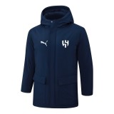 2025-26 Mens Al-Hilal Royal Blue Hooded Windbreaker Fabric Cotton Coat