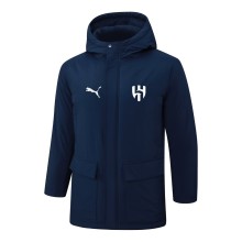 2025-26 Mens Al-Hilal Royal Blue Hooded Windbreaker Fabric Cotton Coat