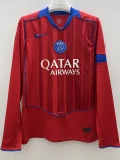 2025-26 Mens PSG Third away Long Sleeve red Soccer Jersey