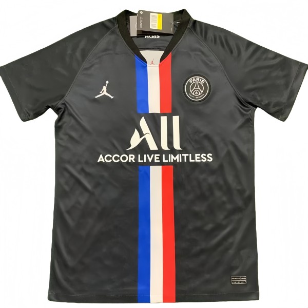 2019-2020 Mens PSG Paris Jordan Black Retro Soccer Jersey