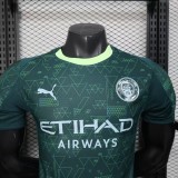 2025-26 Mens Manchester City Fourth Away Dark Green  Player version  soccer Jersey