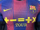 2025-26 Mens Barcelona home with Tour Sponor Logo Player version soccer jersey