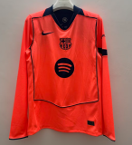 2025-26 Mens Barcelona  Third away Orange  Long Sleeve  soccer Jersey