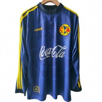 1997-98  Mens Retro Club America away  blue long sleeve soccer Jersey