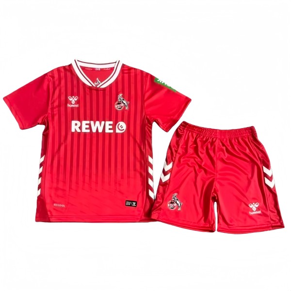 2025-26 Kids  FC Koln away red soccer jersey