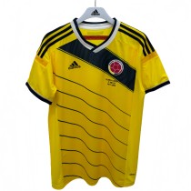 2014 Mens Colombia home yellow Retro soccer jersey