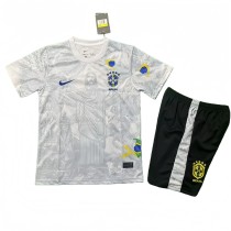 2025 Kids Brazil White Jesues Version Soccer Jersey