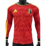 2026-27  Mens Belgium home red Player version long sleeve soccer Jersey