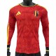 2026-27  Mens Belgium home red Player version long sleeve soccer Jersey