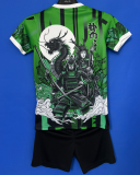 2025-26 Kids  Japan comic version green soccer jersey