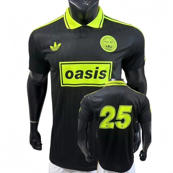 2025-26 Mens Oasis black green Polo 25# Player version  soccer jersey