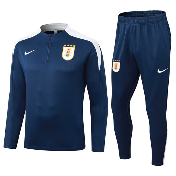 2025-26 Mens Uruguay royal blue  Half pull Tracksuit suit