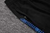 2025-26 Mens Marseille black blue Half-pull Tracksuit suit