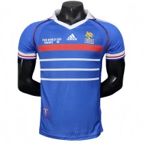 1998 Mens Retro France  home blue  Player version soccer Jersey