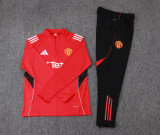 2025-26 Mens Manchester United  red Half-pull Training suit