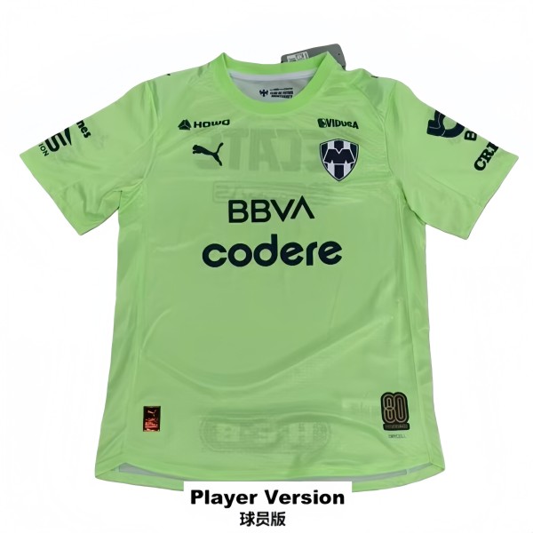 2025-26 Mens Monterrey  goalkeeper grass green Player version Soccer Jersey