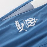 2025-26 Mens Marseille blue-gray Half pull windbreaker Tracksuit suit