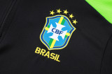 2025-26 Mens Brazil black Half-pull Tracksuit